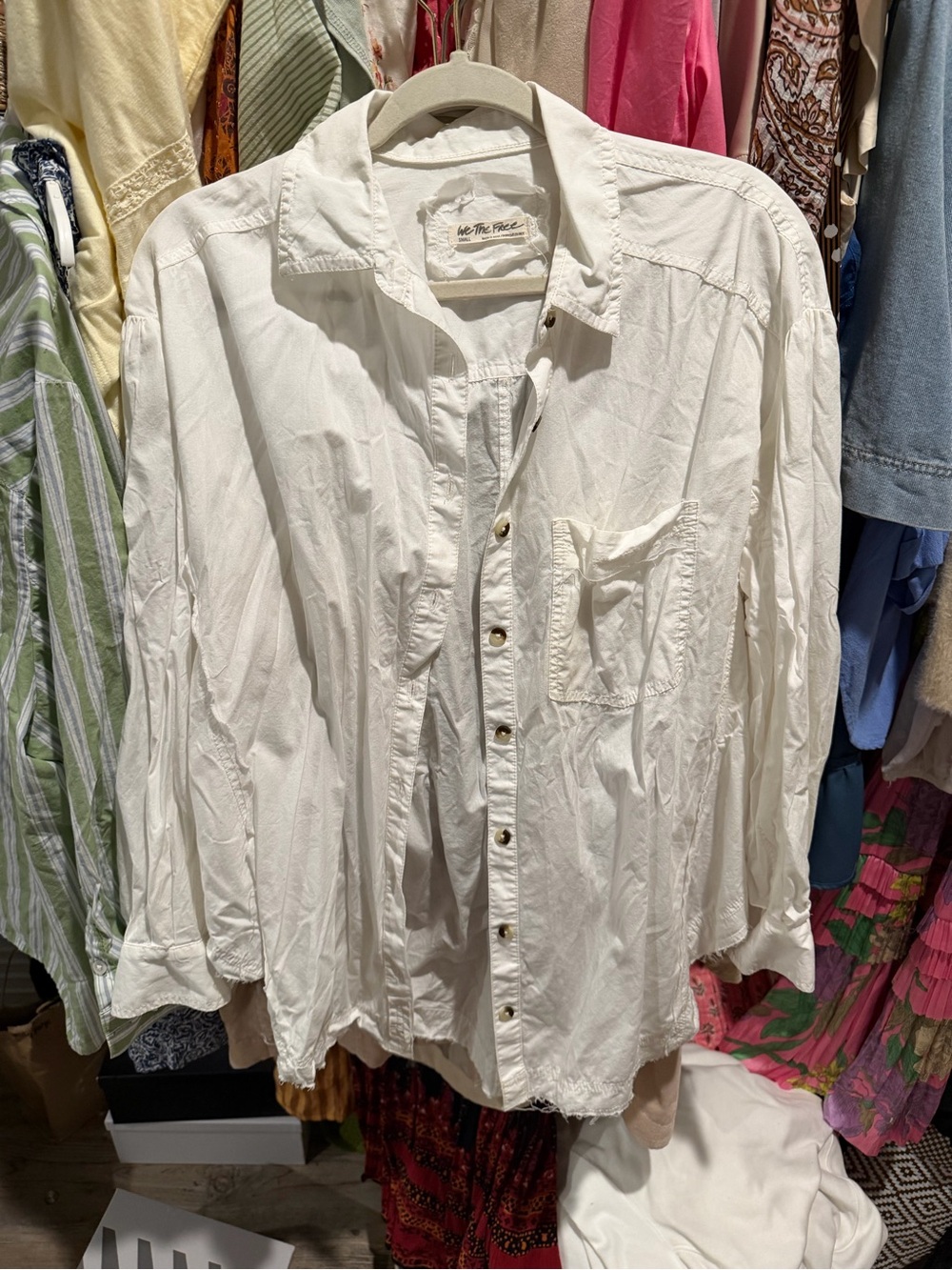 We The Free White Button-Down Shirt